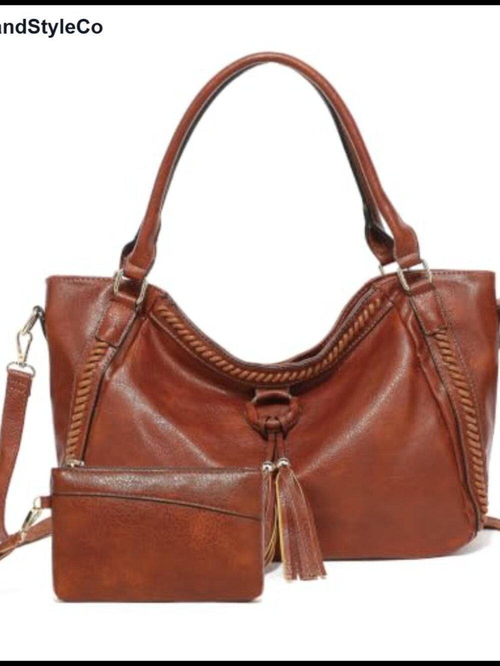 Women's Large Vegan Leather Tote Bag Work Travel Shoulder Bag